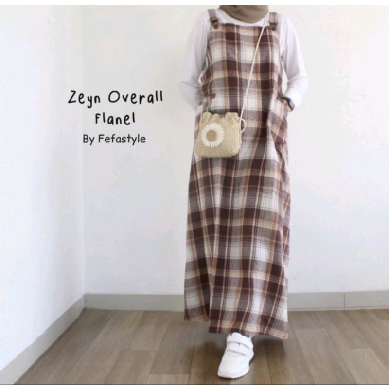 [COD] OVERALL ZEYN MOTIF KOTAK - BAHAN FLANEL IMPORT