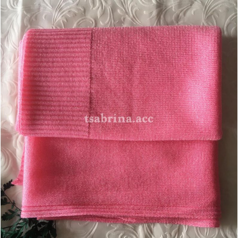 pasmina gliter rajut premium | kerudung pashmina pengantin-Pink