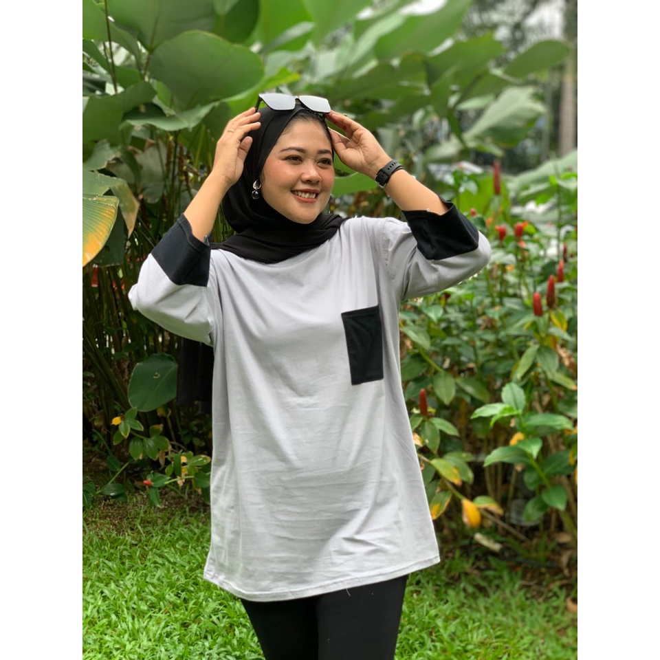 Kaos Oversize Kekinian / Atasan Wanita / Baju Wanita Jumbo / Kaos Oversize Wanita Hijab
