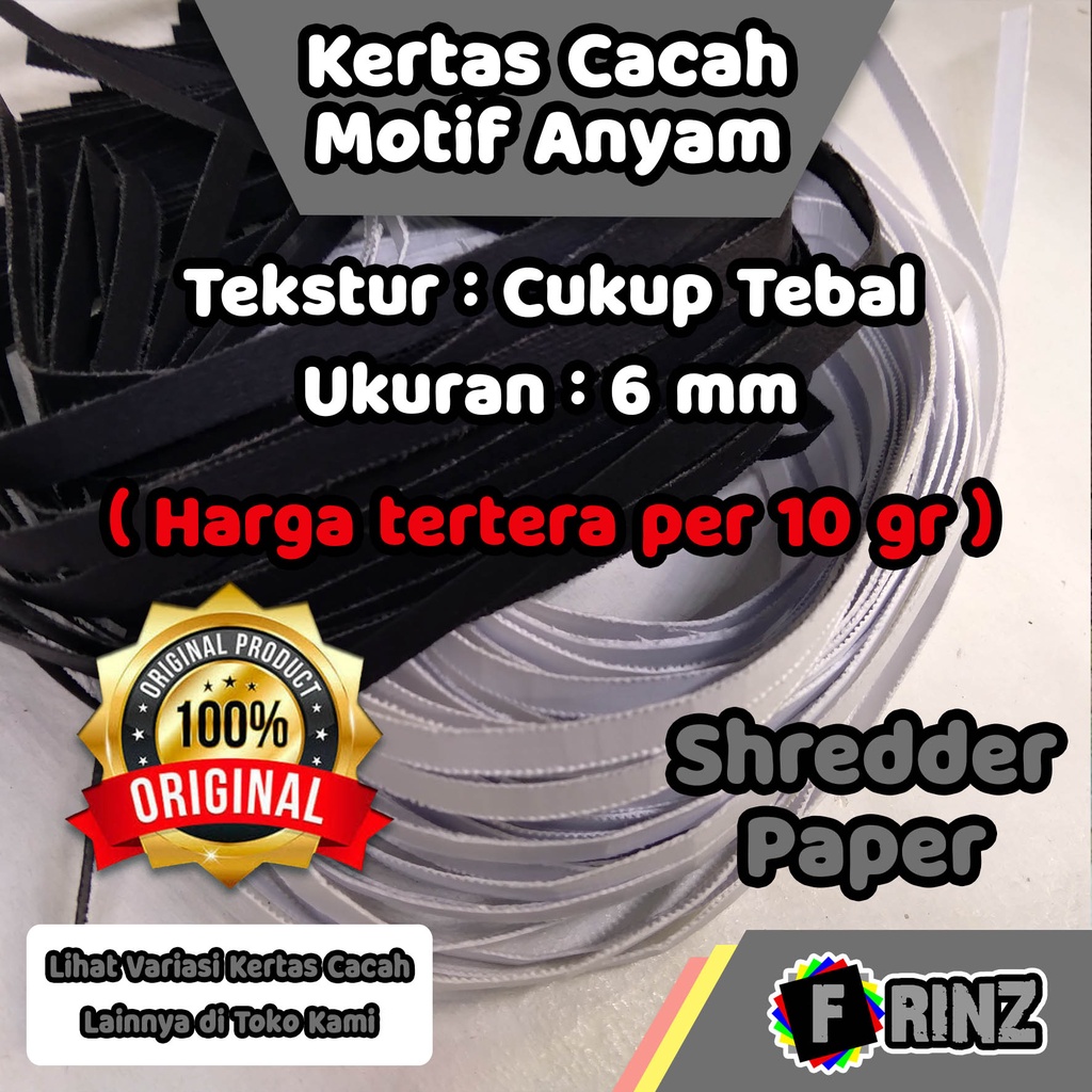 

Kertas Cacah ~ Permukaan Anyam Cukup Tebal / Kertas Serut Serat Anyaman / Isian Hampers