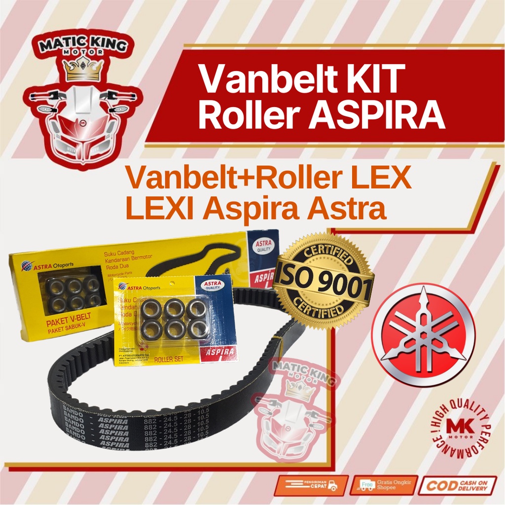 Vanbelt v belt Van belt fanbelt kit set assy Yamaha Aerox Lexi 125 155 YH-E76PA-LEX-1200 Aspira Astra Otoparts