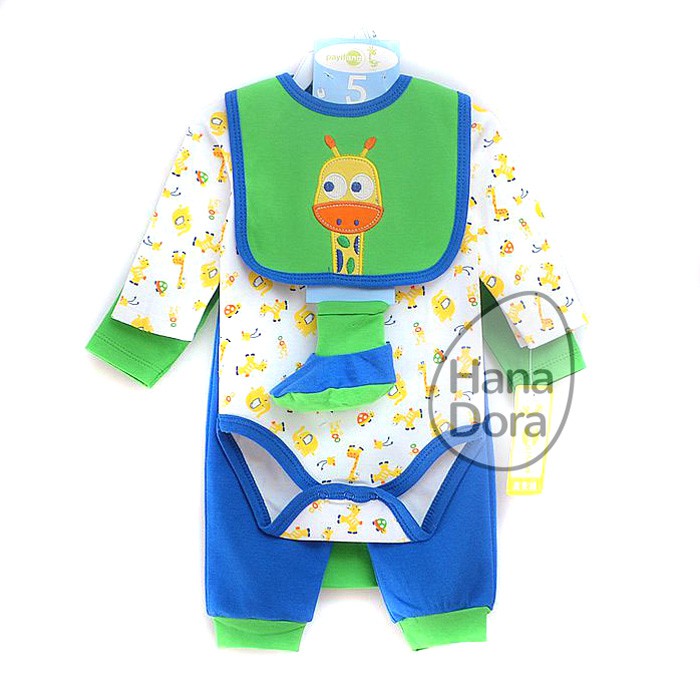 NB 5in1 Baby Clothing Set - Giraffe