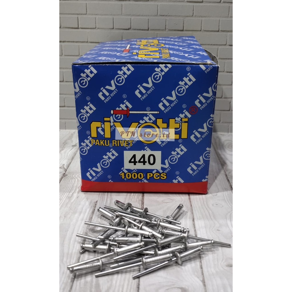 Jual PAKU RIVET MERK RIVETTI 440 UKURAN 3.2mm x 11mm ISI 1000 PCS