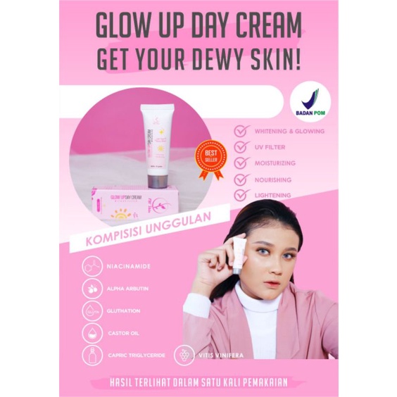 KRIM PEMUTIH WAJAH AMPUH VIRAL GLOW UP DAY CREAM  BPOM BY FBC SKINCARE