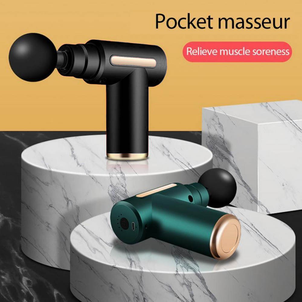 Mini Portable Massager Fascia Gun - Alat Pijat Terapi Getar Otot Rechargeable VERSI Kecil Mewah Random-7