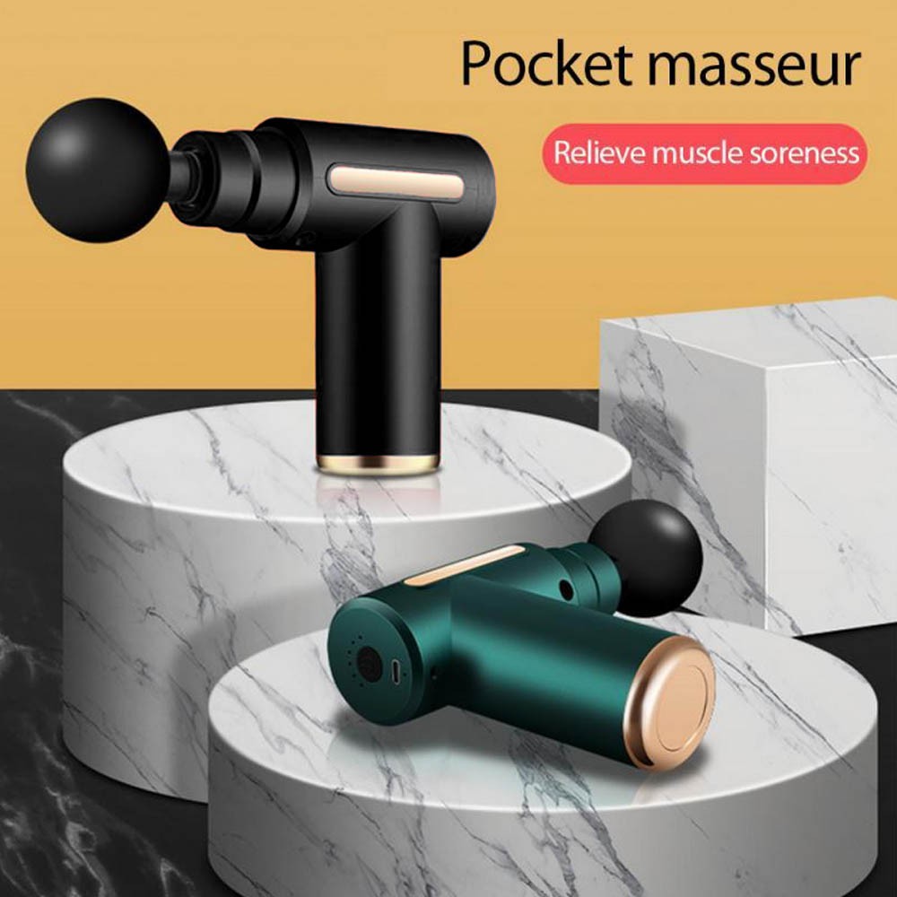 Alat Pijat Terapi Getar Otot Rechargeable - Mini Portable Massager Fascia Gun versi kecil mewah