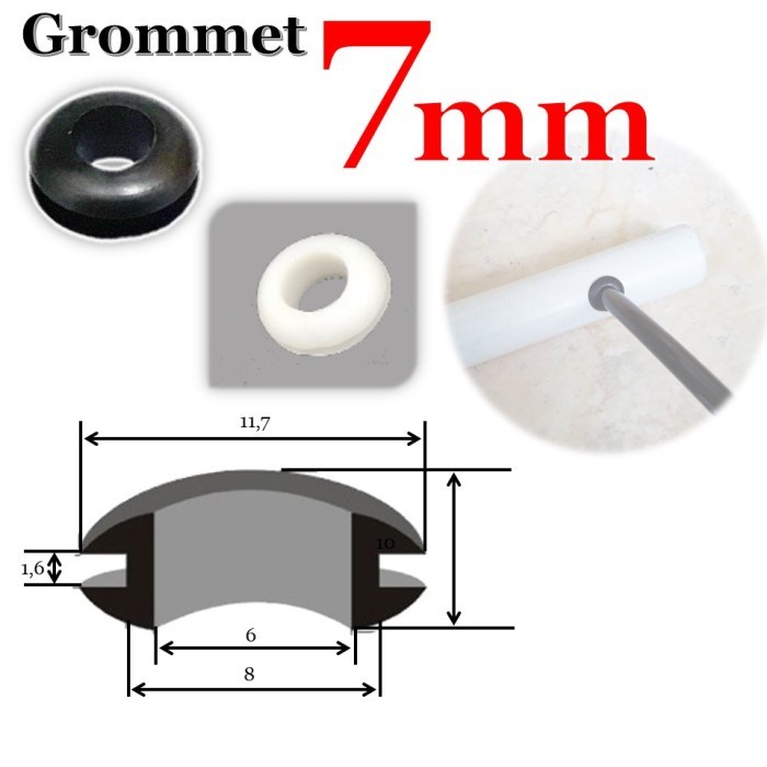rommet 7 mm / Grommet Hidroponik Gromet Dutch Bucket - Grommet 7 mm