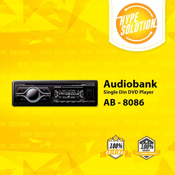 Audiobank AB-8086 1 Din Headunit Single Din DVD Player