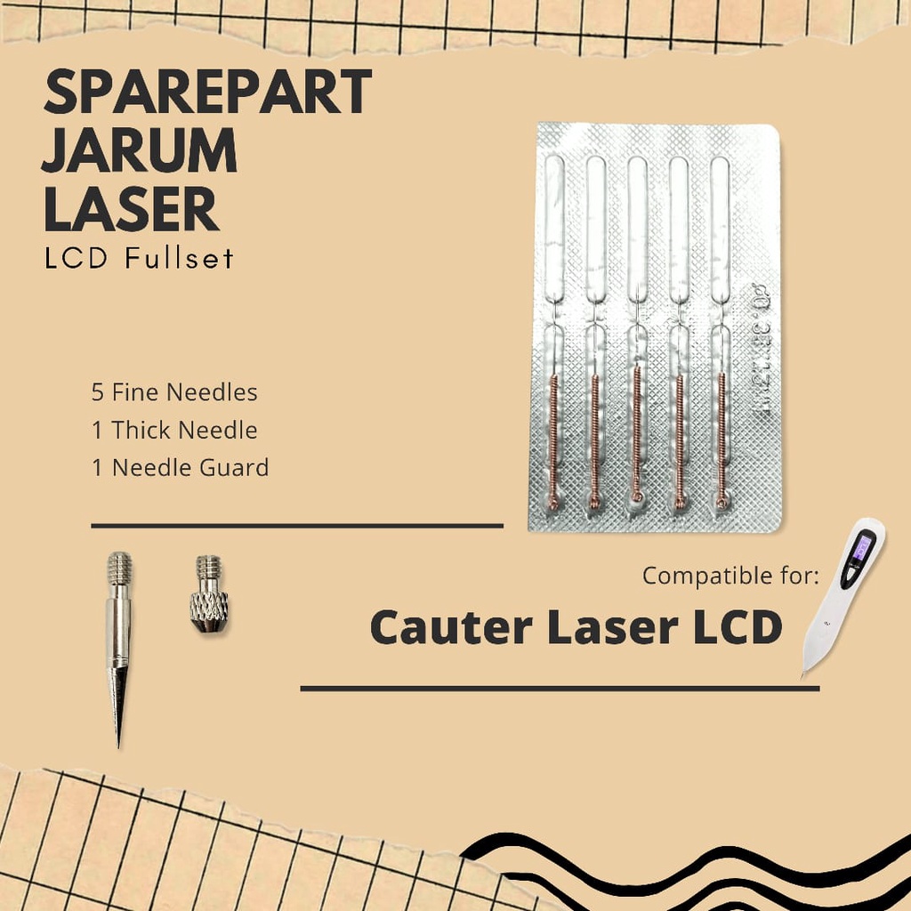 Sparepart jarum cauter alat laser penghilang flek tato, tahi lalat