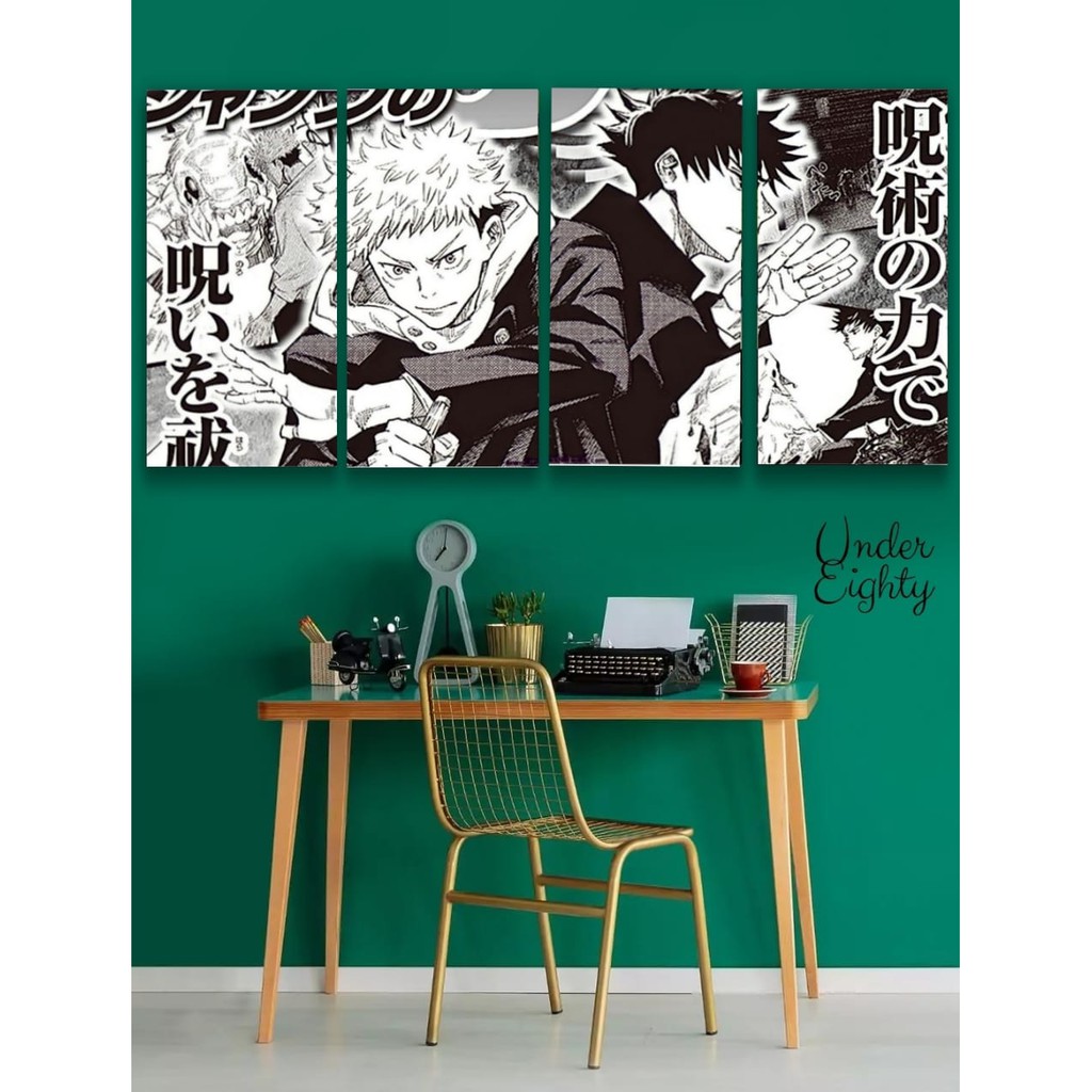 Walldecor Manga / Anime Jujutsu Kaisen Satu set 4pcs Murah Unik