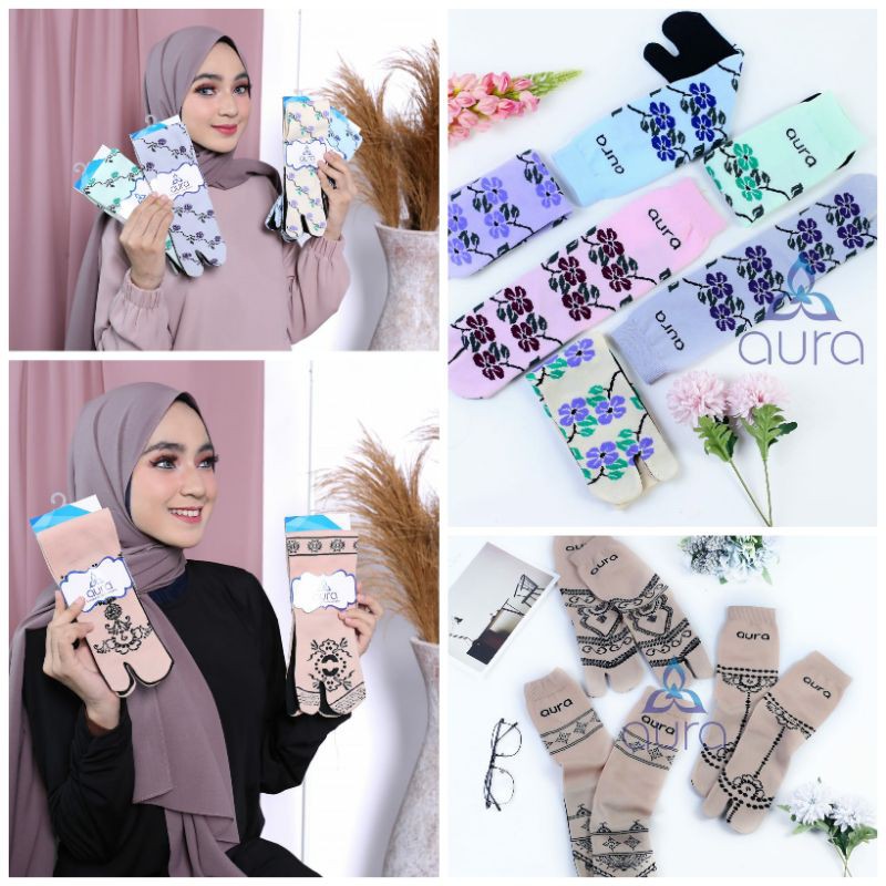 ( 12 Pasang ) kaos kaki jempol muslimah Aura