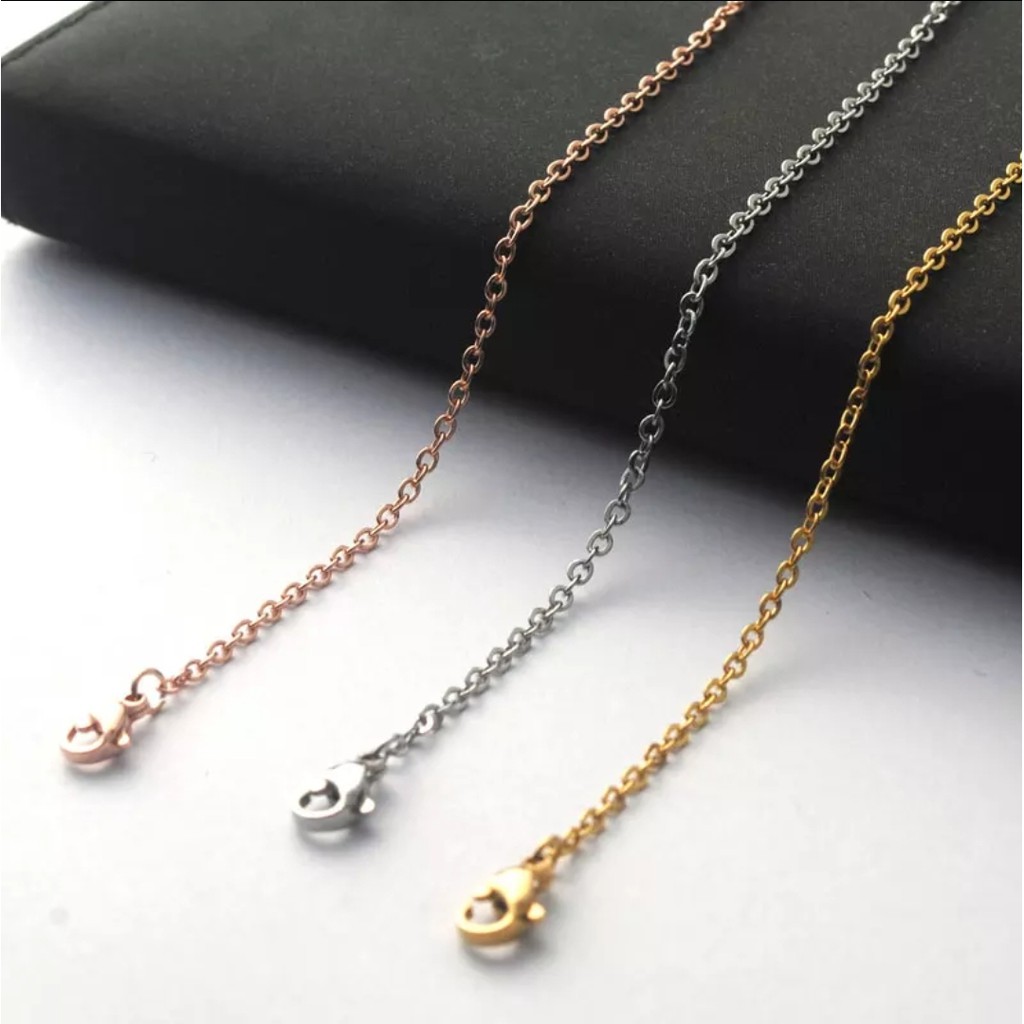 Kalung Stainless Rantai Nuri Tersedia Warna RoseGold, Gold dan Silver