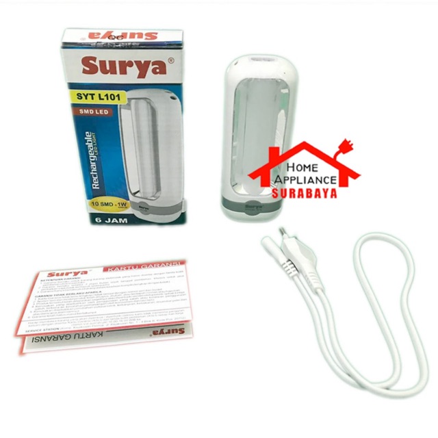 Lampu Emergency Lamp 10 LED SMD+ Senter Super LED 1 Watt Surya SYT L 101 / L-101 / L101 Rechargeable