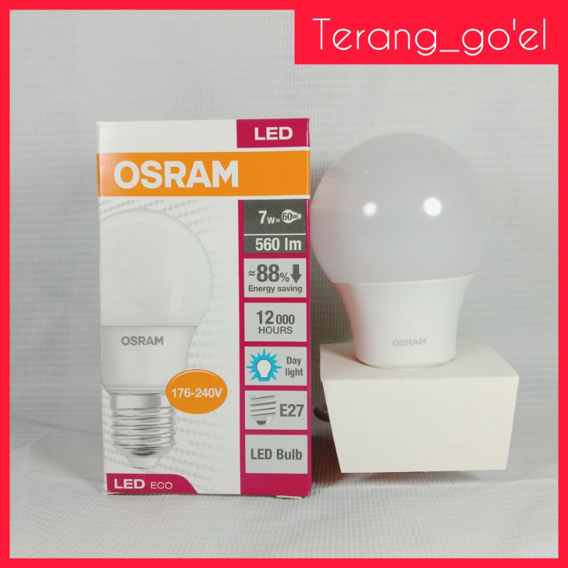 OSRAM Lampu bohlam LED ECO CLA 7 watt cahaya putih / LAMPU LED OSRAM 7 WATT