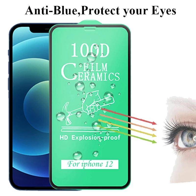 Pelindung Layar Tempered Glass Keramik 100D Untuk iPhone 13 12 11 Pro MAX Mini X XS MAX XR SE 2022 2020 6 6S 7 8 Plus