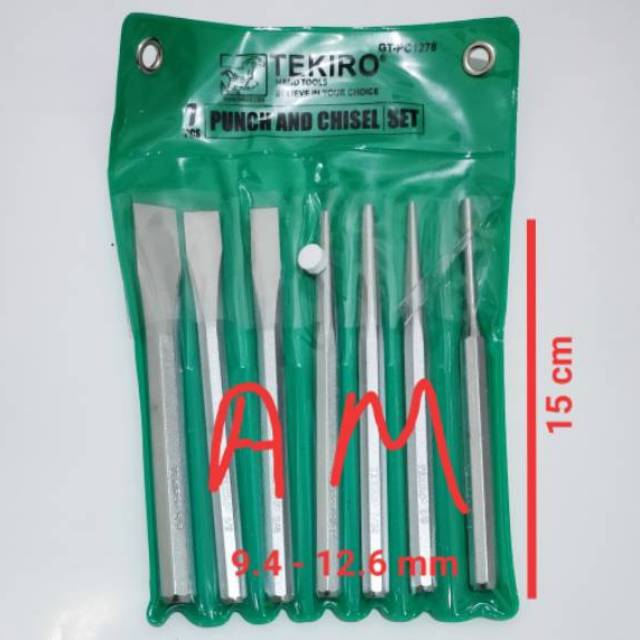 tekiro 7 pcs pahat kayu sets punch and chisel bobok bor ukir wood