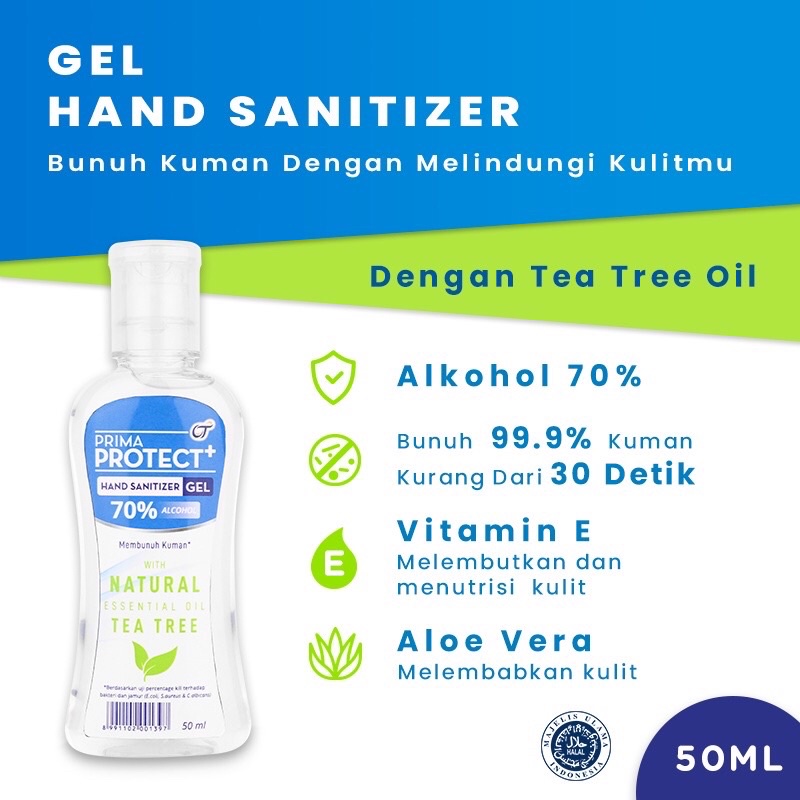 Prima Protect+ Hand Sanitizer Gel 50ml - Tea Tree
