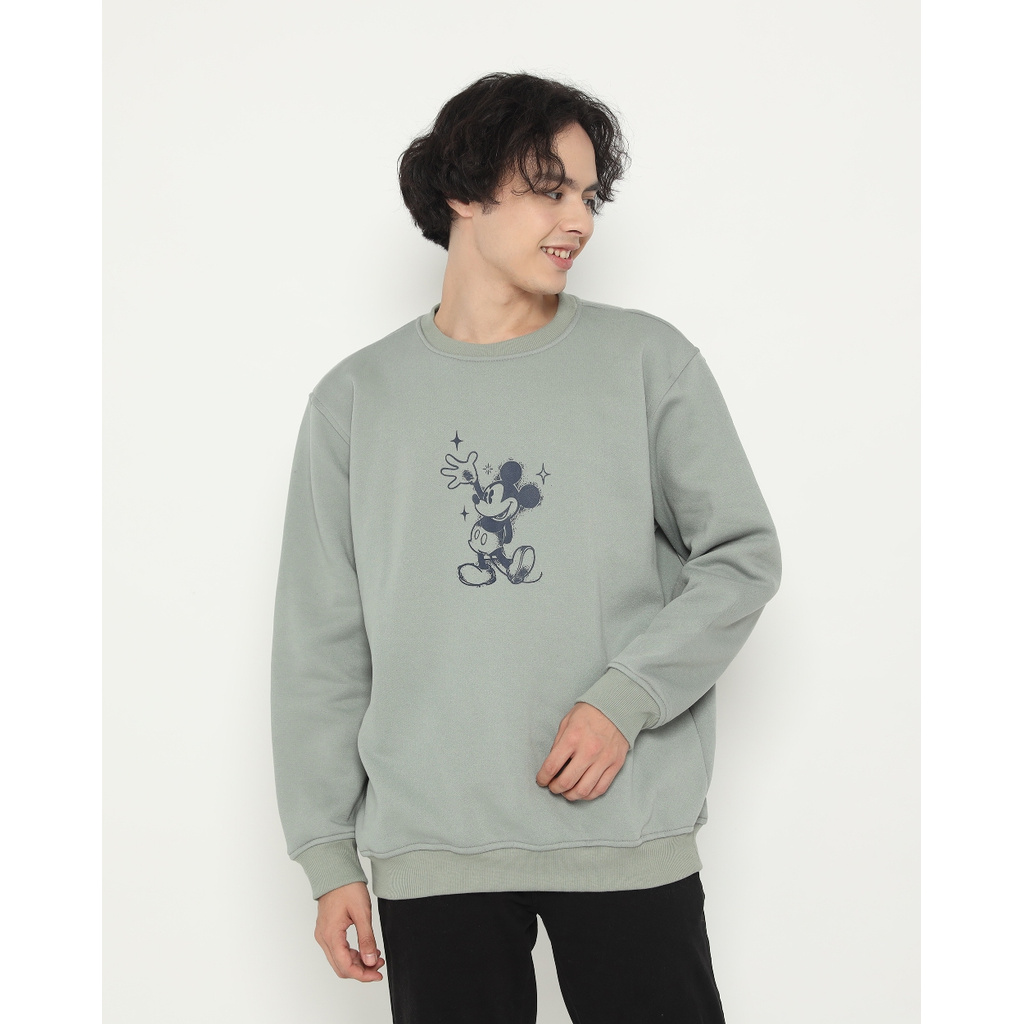 Baju Kaos Jacket Hoodie Flanel Disney | Erigo Sweatshirt Mickey Holiday Green Original  Keren