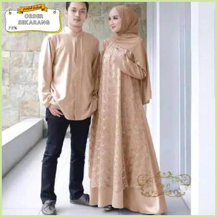 Sale an baju couple gamis koko busana muslim fashion pria wanita serasi Termurah