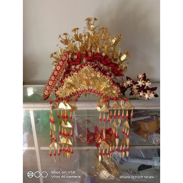 set mahkota pengantin Palembang/aksesoris pengantin Palembang/pakaian adat Palembang