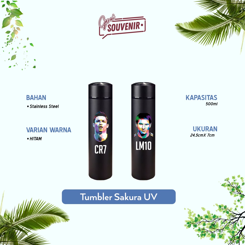 TUMBLER TERMOS STAINLESS 500ml  BOTOL MINUM CUSTOM PRINT UV NIAGARA SAKURA TAHAN AIR PANAS