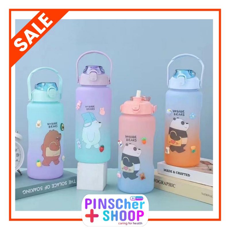 Botol Minum 2 Liter Webabe Bears Bottle Air Minum Warna Gradasi Free Stiker Free BPA