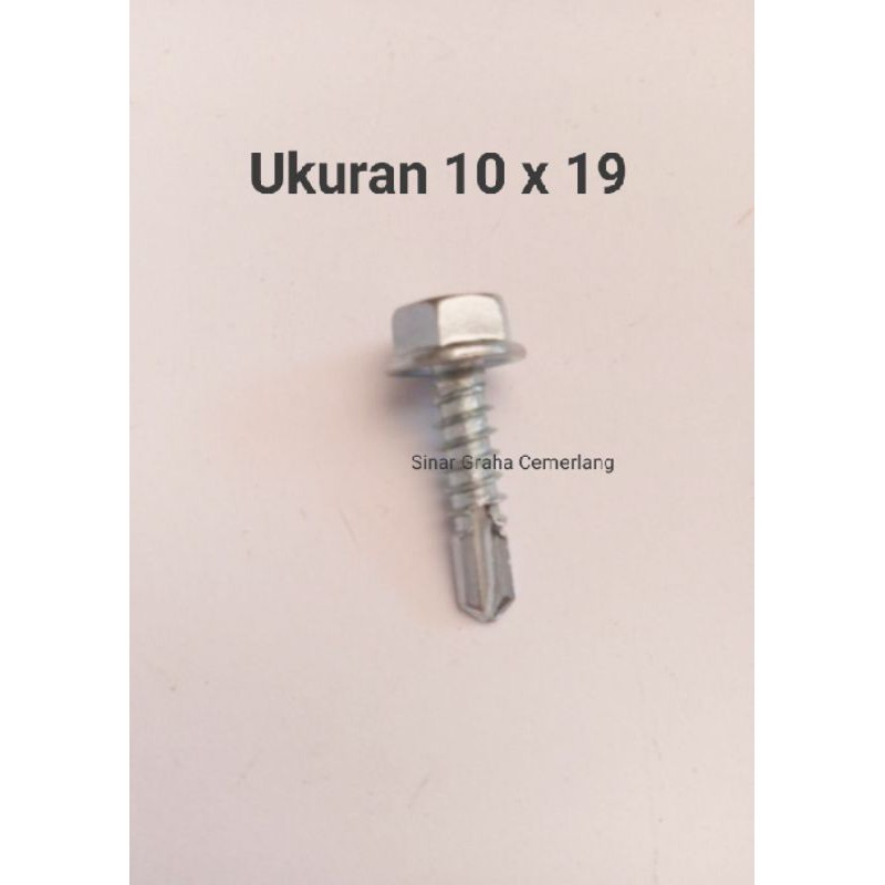 Baud baja ringan ukuran 10 x 19 baut baja Sekrup skrup kokoh kuat
