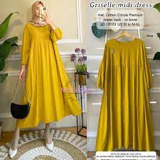 Griselle Midi Dress Wanita Rayon Cringkle Jumbo Big Size