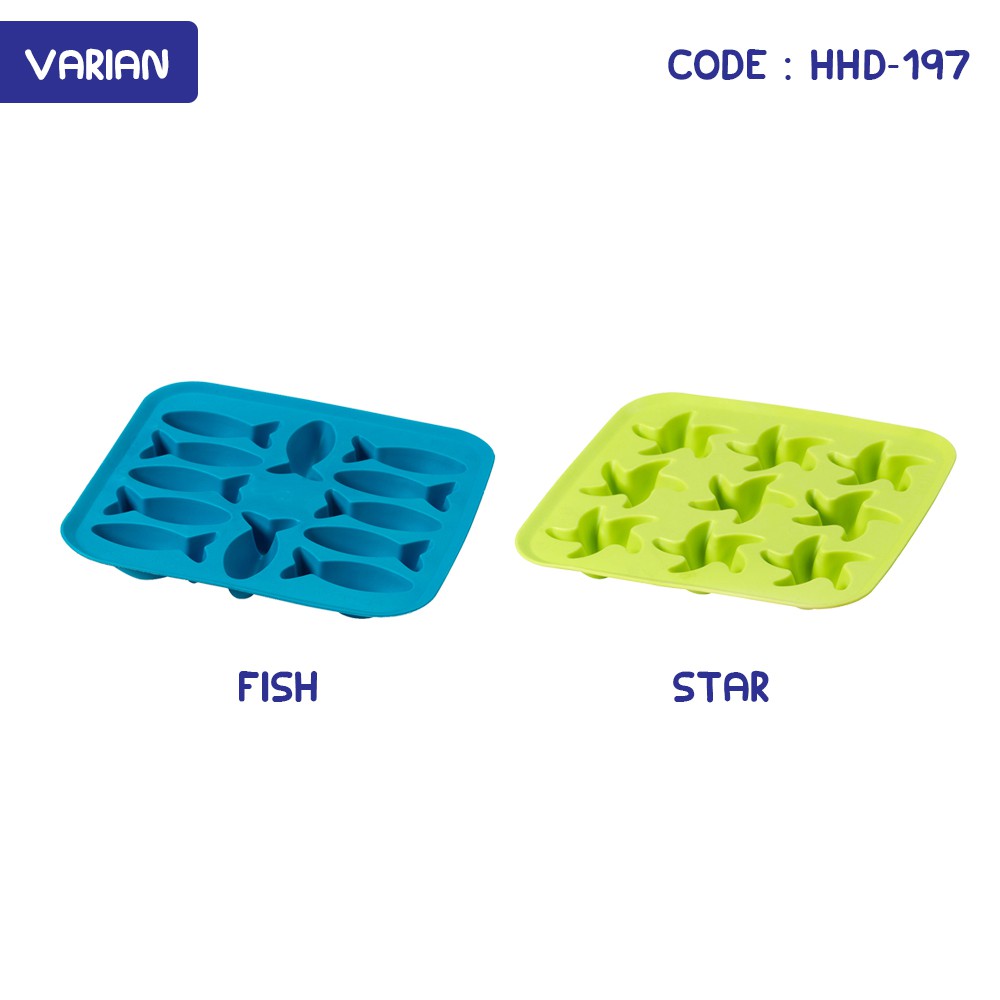 PLASTIS TEMPAT CETAKAN JELLY ES BATU Ice Tray / Ice Mold Aneka Bentuk KARET SINTETIS 18cm - HHD-197