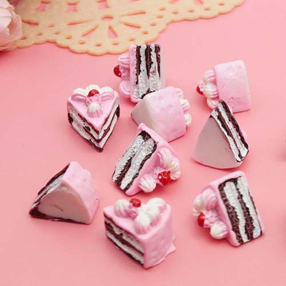 Needway   Rumah Boneka Kue Mini 10pcs Kue Miniatur Ornamen Craft Cake Pretend Play Mainan Aksesoris Rumah Boneka Dapur Mainan Anak