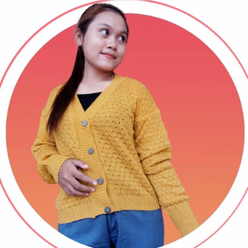 CARDIGAN RAJUT BALON POPCORN / CARDIGAN RAJUT BALON