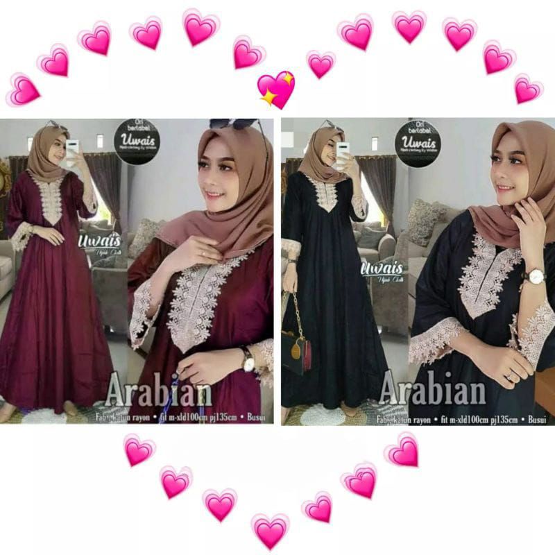 gamis UWAIS ARABIAN // DASTER ARAB MURAH//BUSUI RESLETING DEPAN