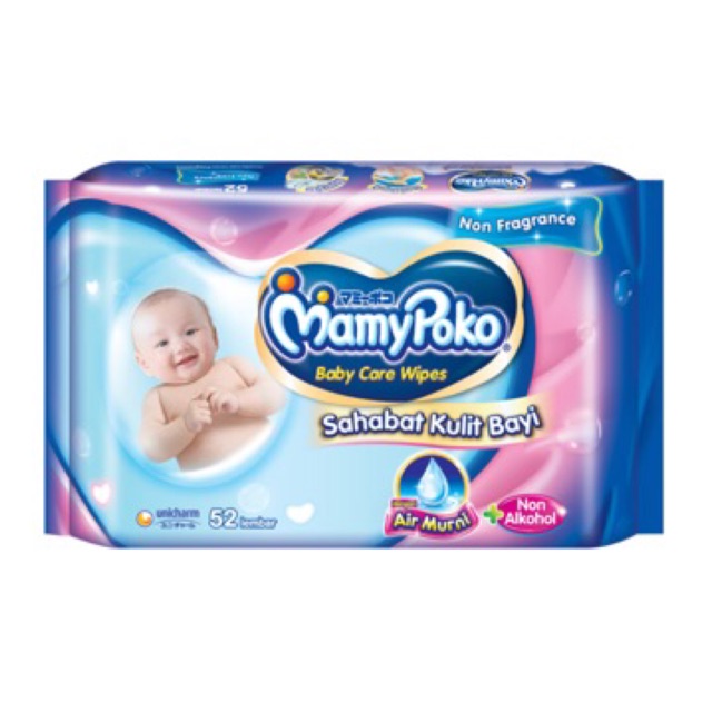 Mamypoko Wipes Reguler Non Fragrance 52s