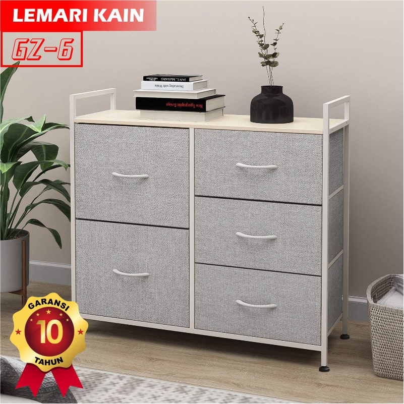 Lemari laci kain linen portable lemari kain susun rak penyimpanan serbaguna lemari sisi ranjang kamar