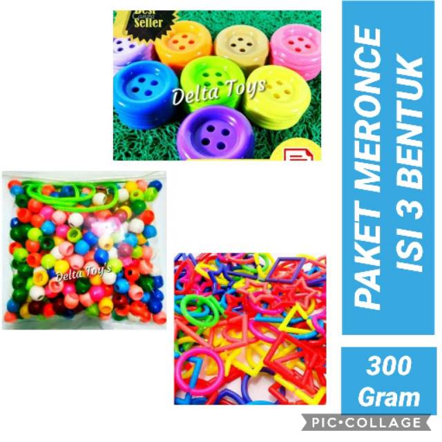 Mainan Edukasi Anak Lego Meronce 3 Bentuk mix Kado ultah ulang tahun mainan anak perempuan laki bayi