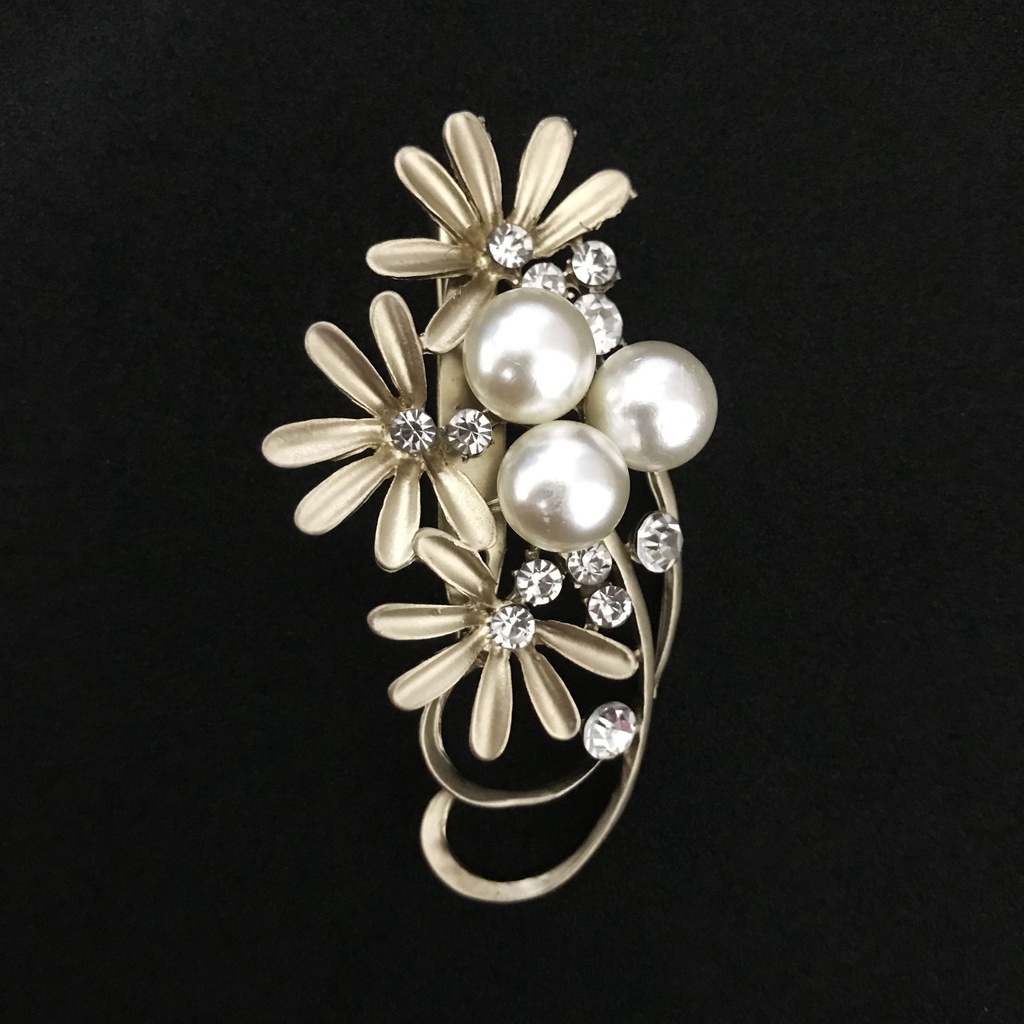 BROS DADA TERBARU  /AKSESORIS HIJAB kekiniaan kode 0124 0125 0126 0042 //bros hijab//bros blezer/bros kebaya-0125 GOLD PUTIH