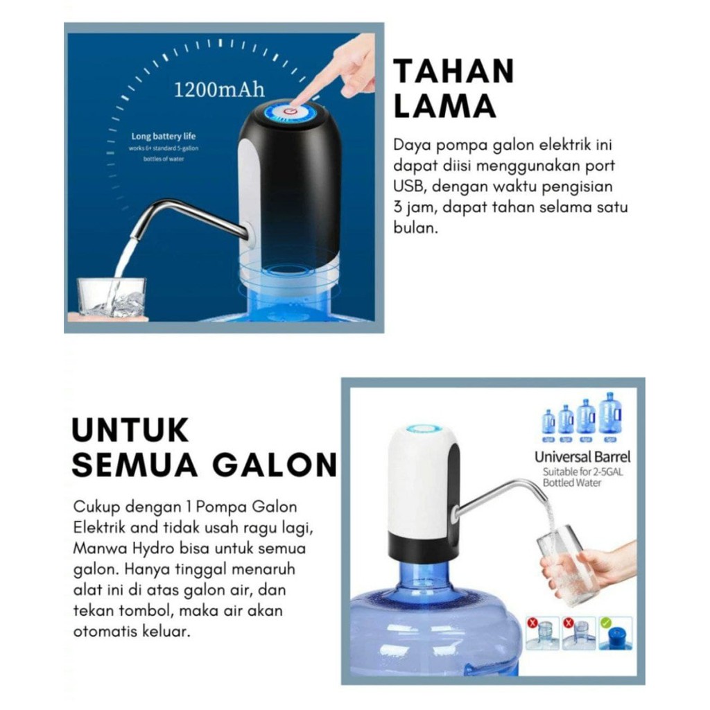 MANWA HYDRO / POMPA GALON ELEKTRIK / PRAKTIS &amp; PORTABLE DIGUNAKAN