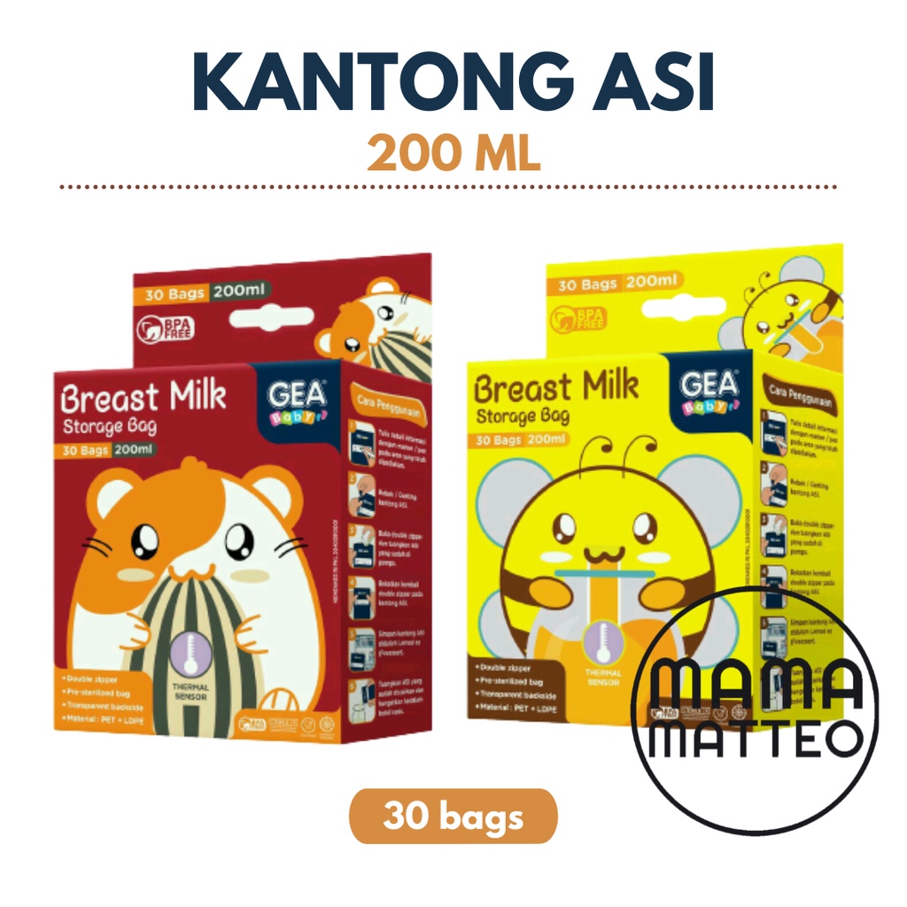 GEA Baby Kantong Asi 200ml / ASI bag / GEABABY Breastmilk Storage Bandung