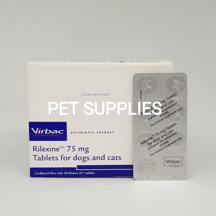✅CODE0I1 Obat antibiotik kulit anjing kucing, VIRBAC RILEXINE, 75 mg