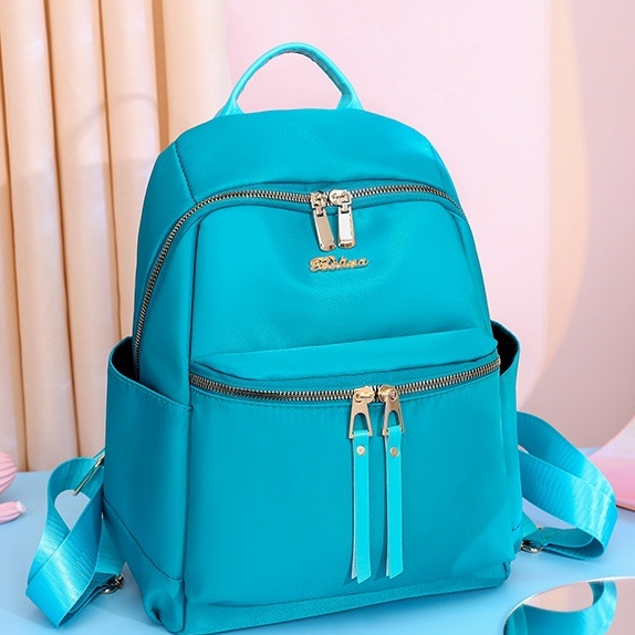 TAS RANSEL WANITA IMPORT SOLVA TA601T3 BACKPACK KOREA CEWEK ANTI AIR BIRU GENDONG PUNGGUNG SEKOLAH KULIAH KERJA REMAJA KEKINIAN MURAH BATAM BRANDED PREMIUM