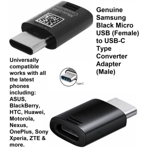 2X Samsung Galaxy S8 S9 Micro USB To Type-C Adapter Converter