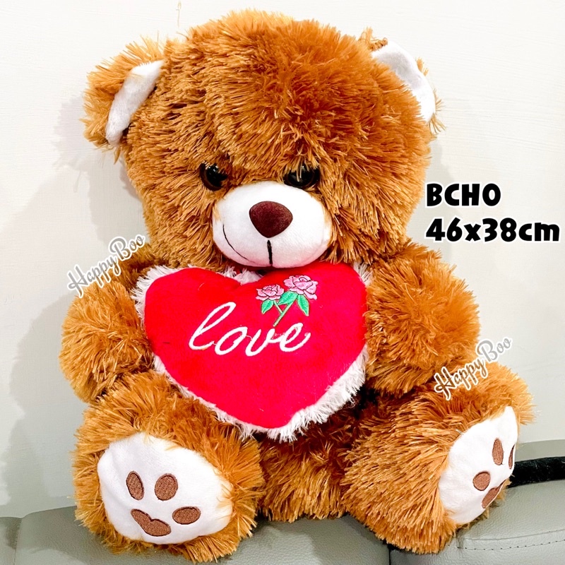 boneka beruang bear love medium large besar 46cm x 38cm bcho boneka teddy bear bulu lembut