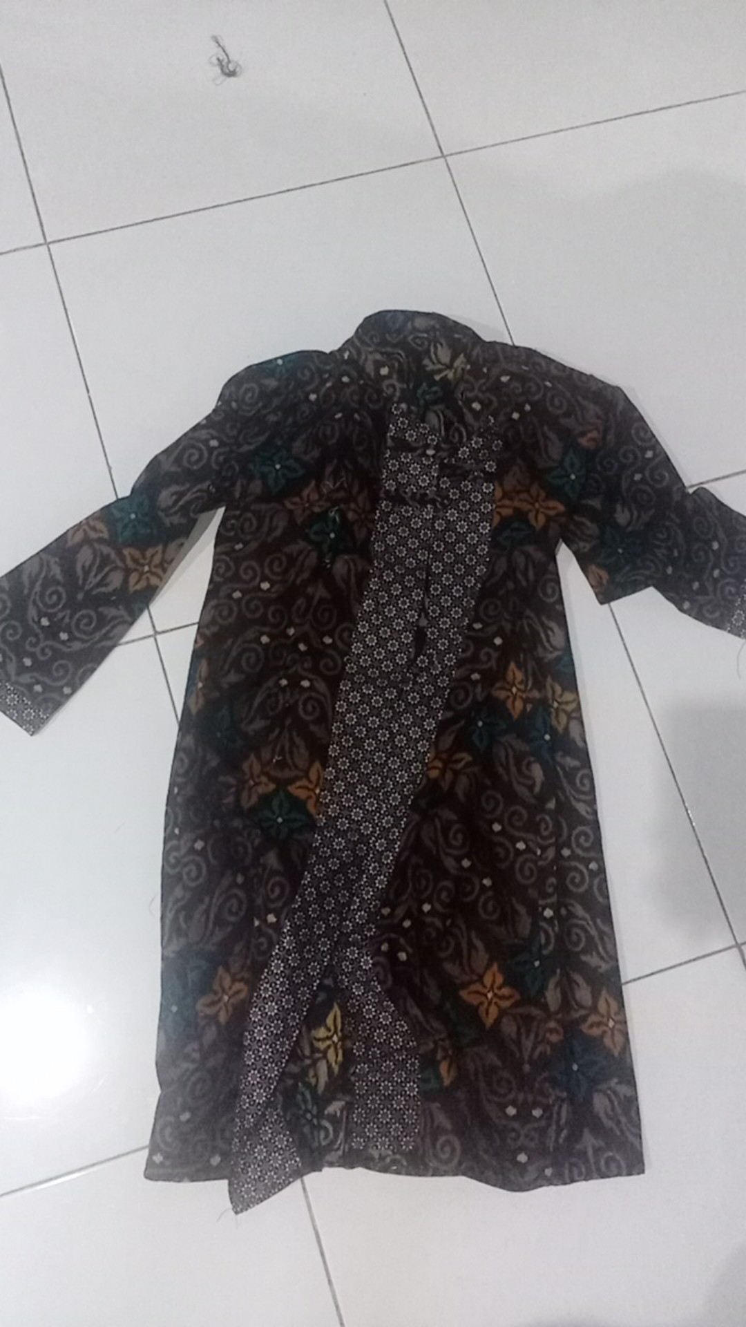Longcardi Aluna Bunga Zigzag Lawasan Outer Batik Kantoran Wanita Formal Kondangan Katun Halus