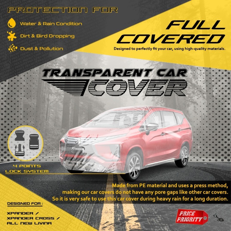 Body Cover Mobil Plastik TEBAL Xpander Livina Rush Terios WATERPROOF