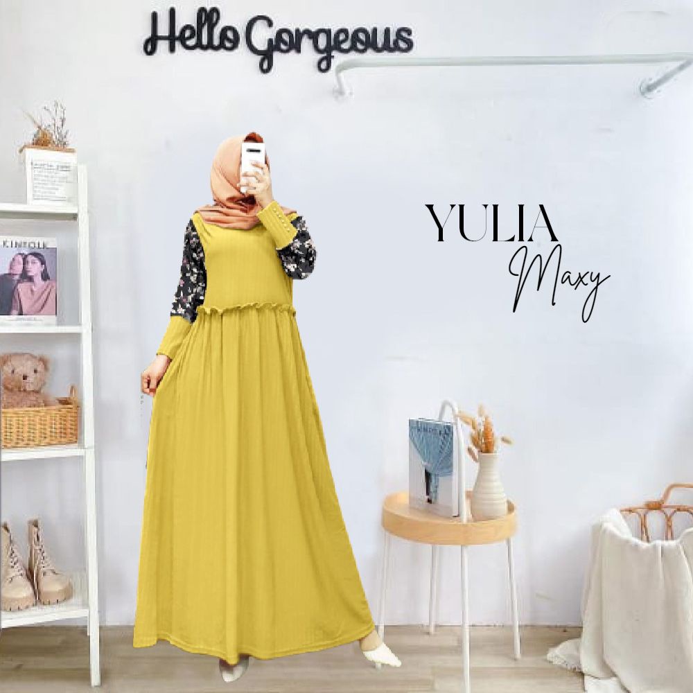 PAKAIAN WANITA FASHION MUSLIM DRESS MAXI YULIA TERBARU DMR