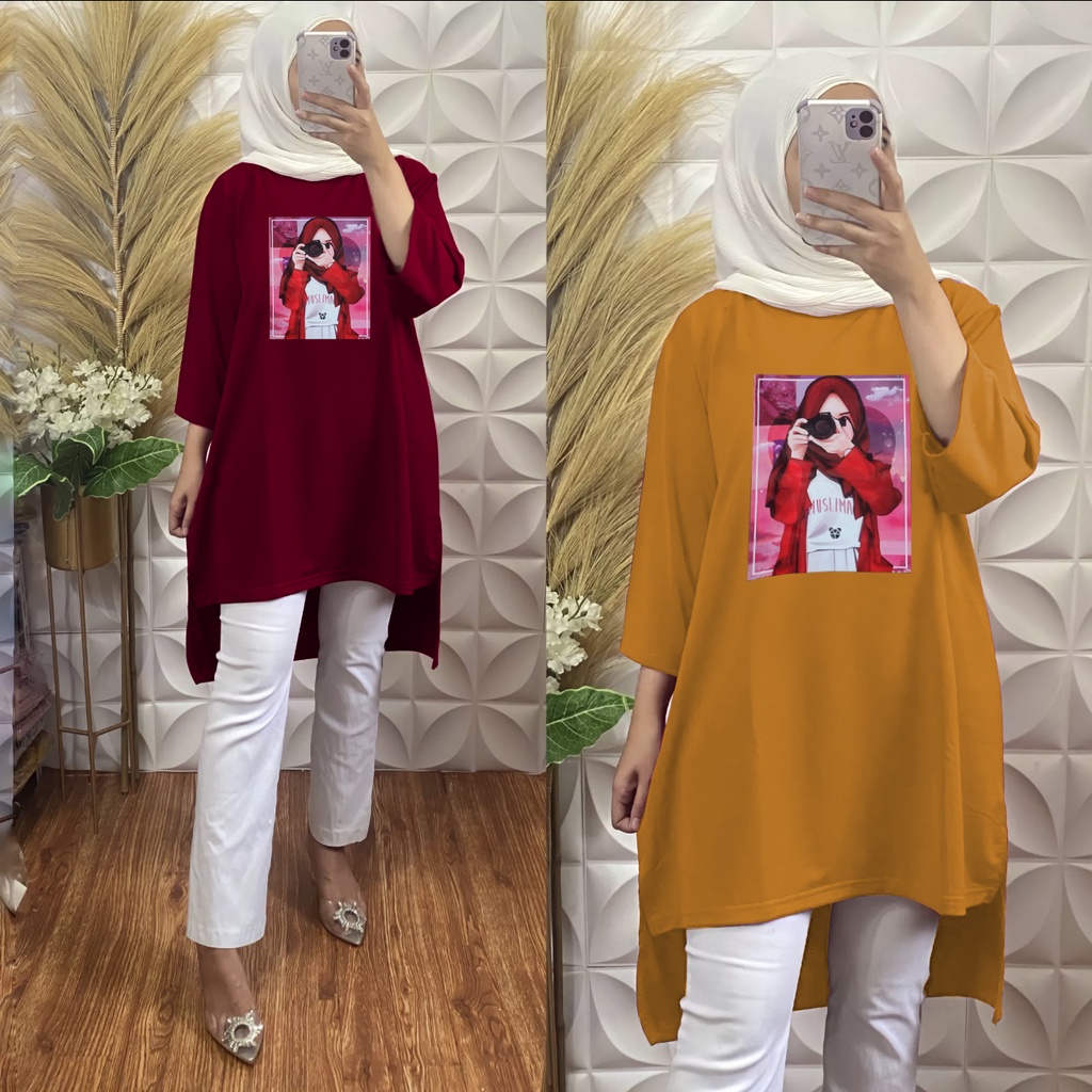 GR TUNIK OVERSIZE BASIC KAOS JUMBO GAMBAR PRINT DTF LEMBUT (BUKAN SABLON) TUNIK BABYTERRY SR572