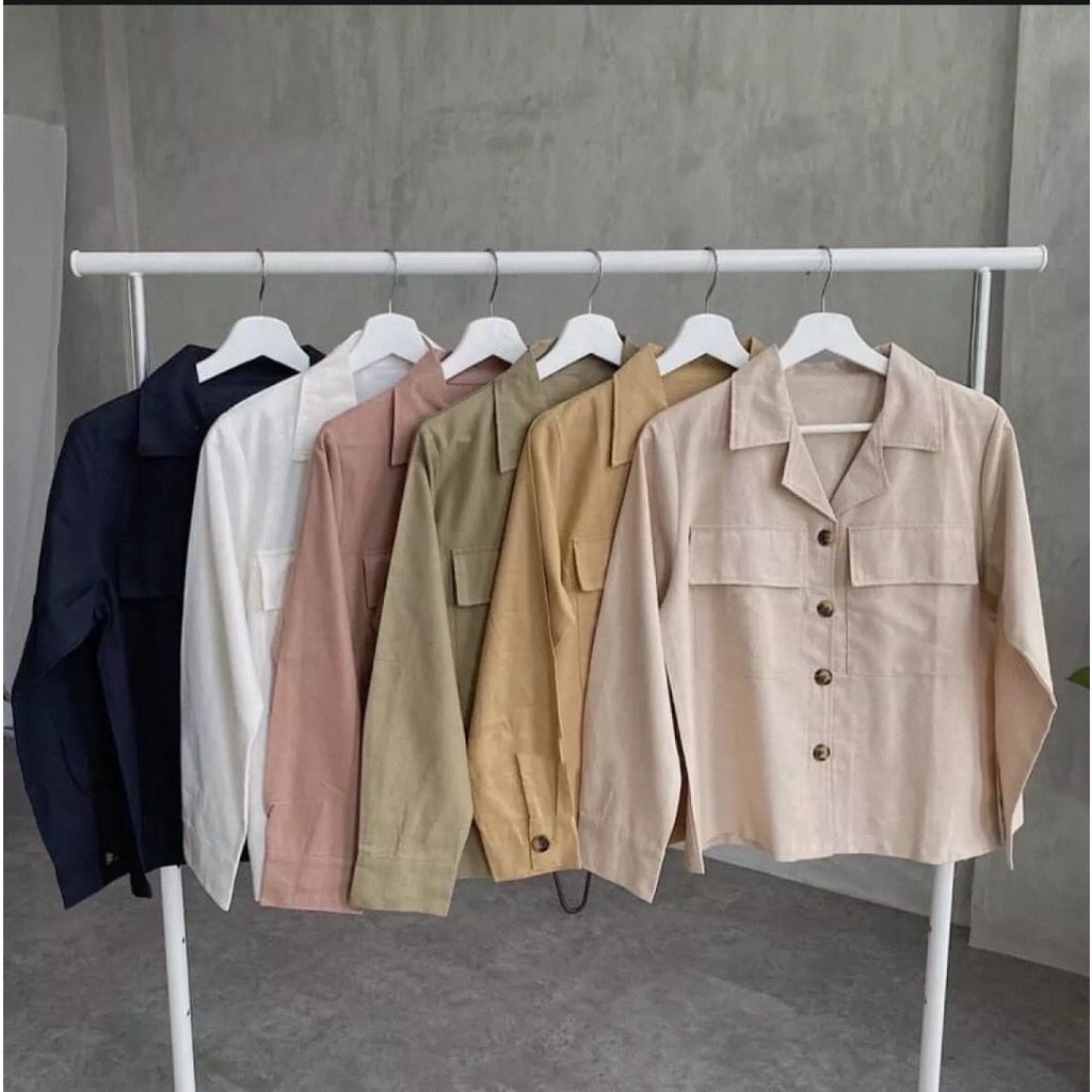 Kemeja Crop Tartan | Outer Crop | Crop Tartan Shirt | Kemeja Oversize