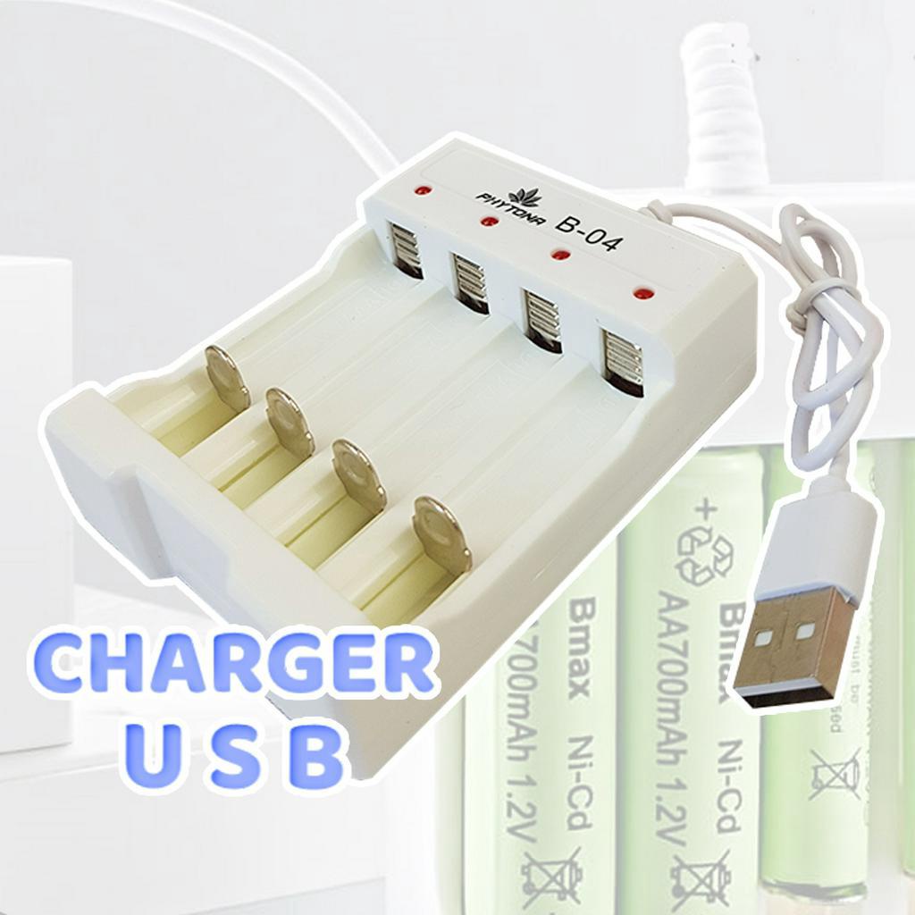 Charger Baterai USB/ Charger  4 Baterai USB / Cas Baterai 4 SLOT 04C