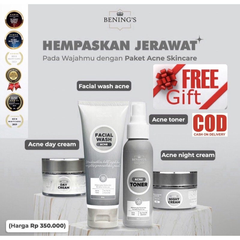 BENINGS SKINCARE DR OKY PRATAMA PAKET ACNE UNTUK MENGATASI JERAWAT DAN BERUNTUSAN ( BENINGS INDONESIA )-3