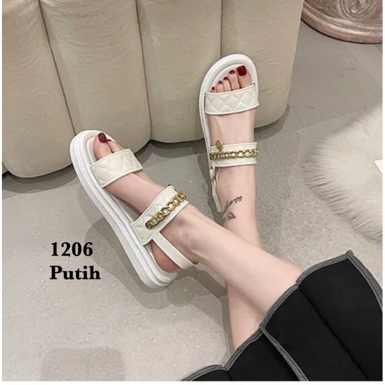 SANDAL WANITA SLIP ON TALI FASHION KOREA SHOES 1206